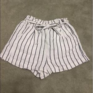 Striped paperbag shorts